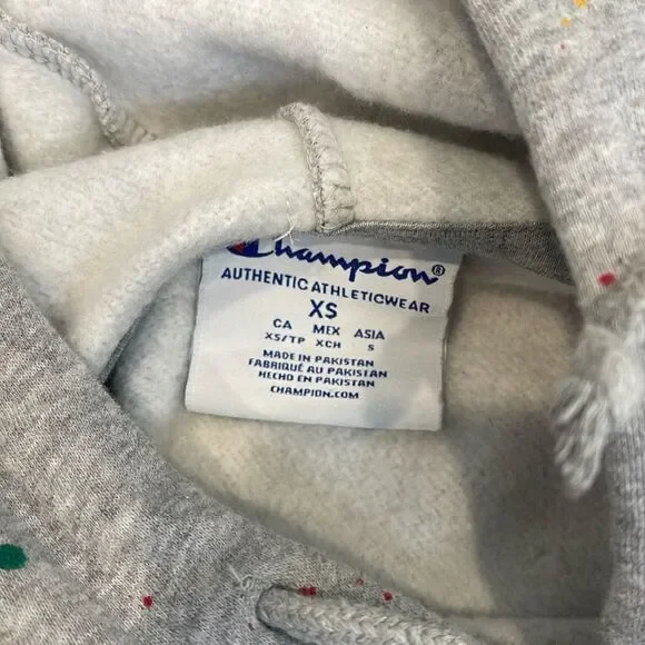 Penn State paint splattered Distressed hooded Sweatshirt - Picture 3 of 4